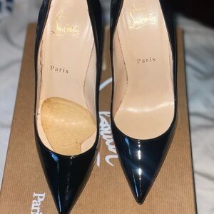 Christian Louboutin Black Patent Pointed Toe Pumps - Glossy Stiletto